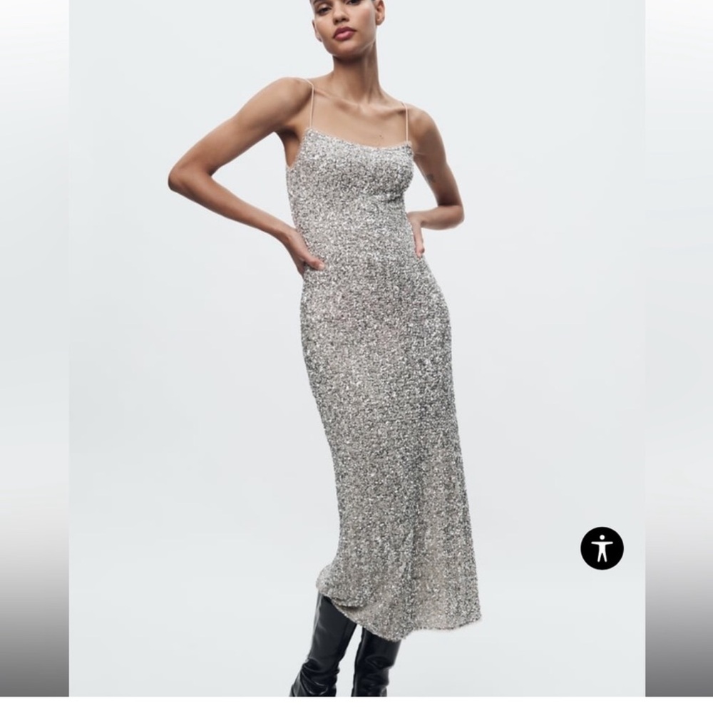 Zara sequin midi dress
